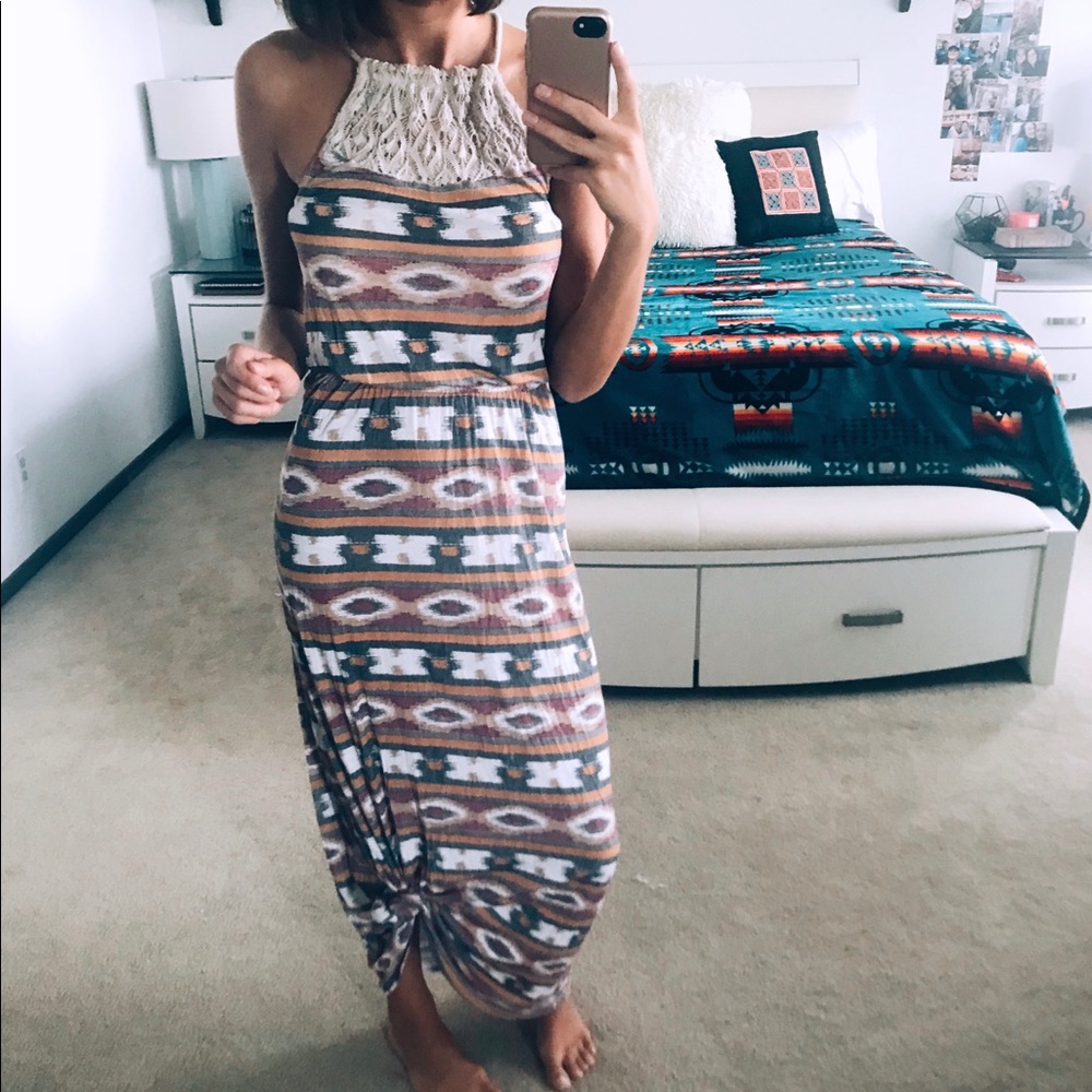Lucky brand floor length sun dress.